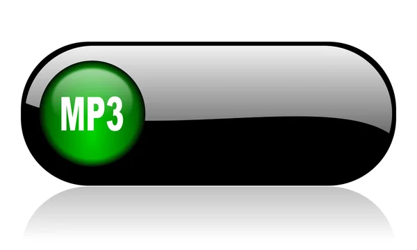 MP3, czarny błyszczący transparent — Zdjęcie stockowe
