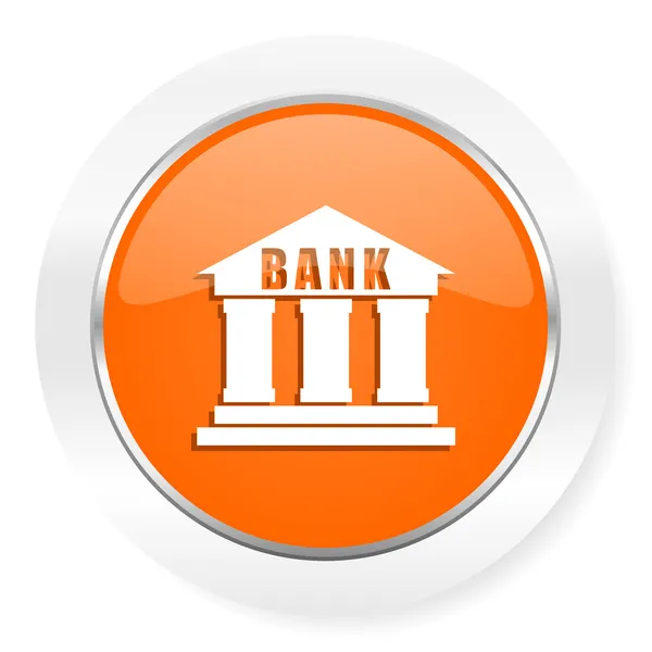 Банківський помаранчевий комп'ютер значок — стокове фото