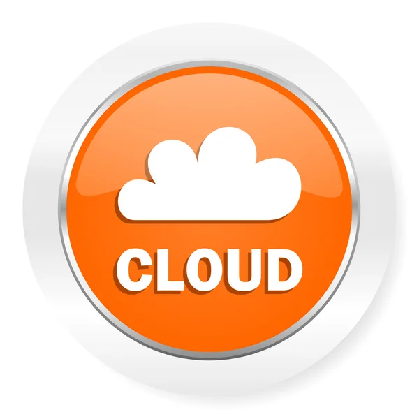 Ikona komputera pomarańczowy chmura — Zdjęcie stockowe