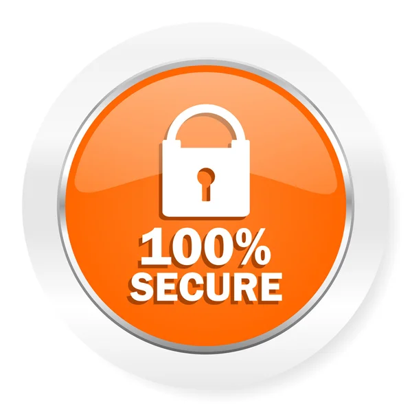 Secure orange computer icon — Stock Photo, Image