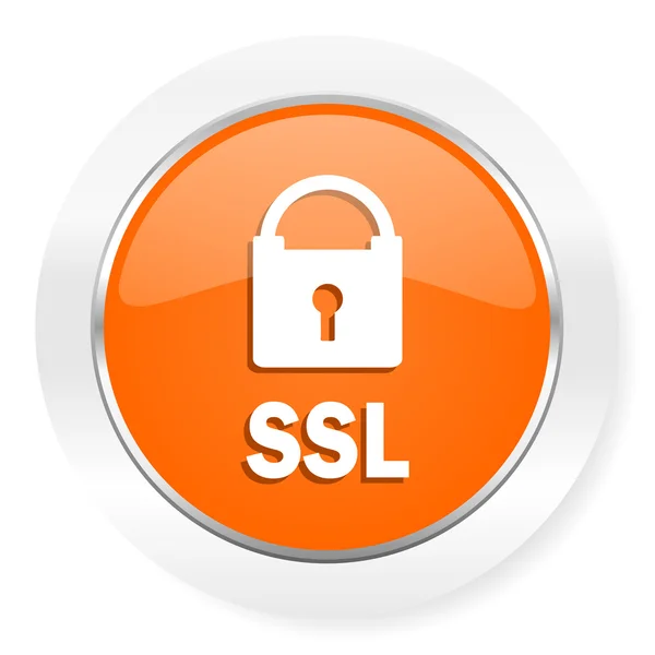 Ssl orange computer icon — Stock Photo, Image