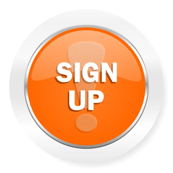 Sign up orange computer icon — Stock Photo, Image