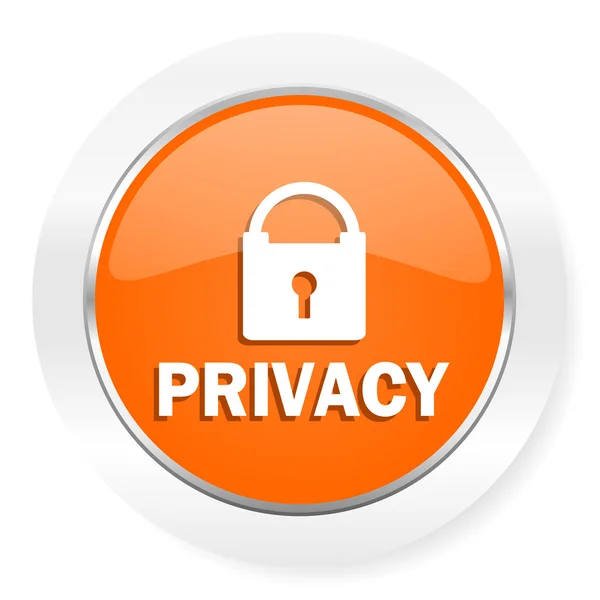 Privacy icona arancione del computer — Foto Stock