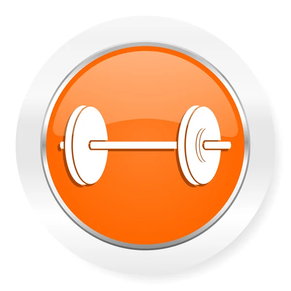 Ícone de computador laranja fitness — Fotografia de Stock