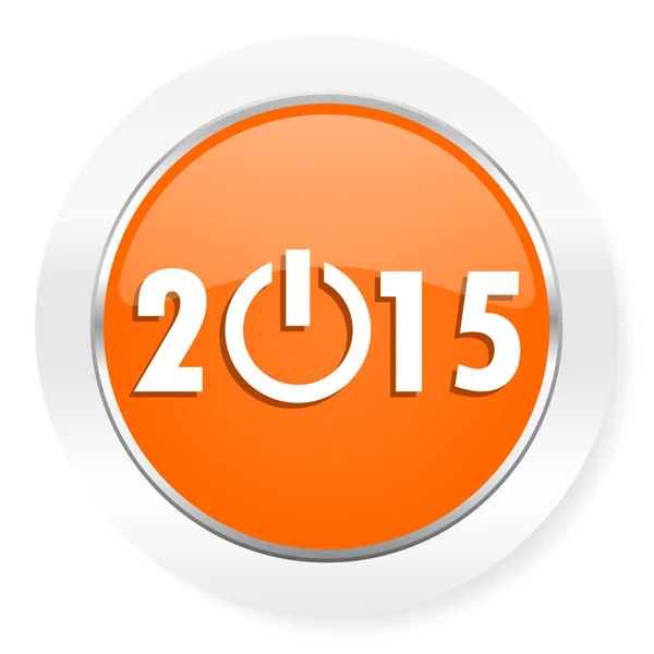 Nuovo anno 2015 icona del computer arancione — Foto Stock