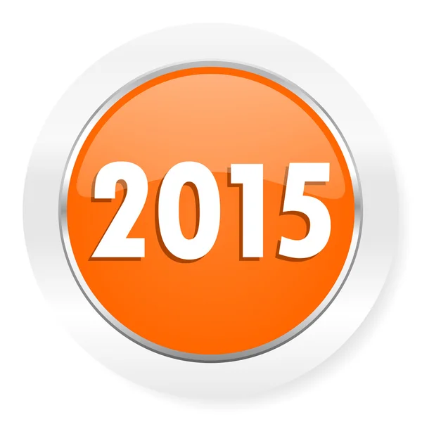 Nytt år 2015 orange datorikonen — Stockfoto