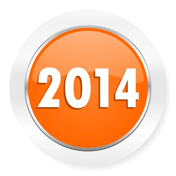 Year 2014 orange computer icon — Stock Photo, Image