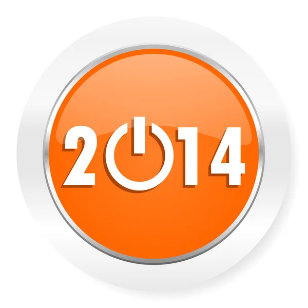 Year 2014 orange computer icon — Stock Photo, Image