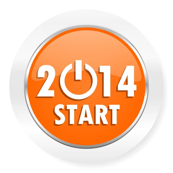 Year 2014 orange computer icon — Stock Photo, Image