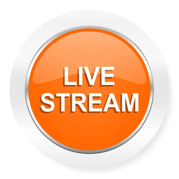 Live stream orange computer icon — Stock Photo, Image