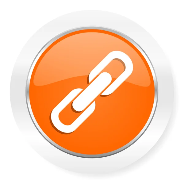 Link orange computer icon — Stock Photo, Image