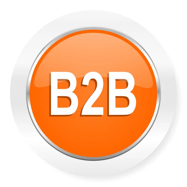 B2B oranžové počítač ikona — Stock fotografie