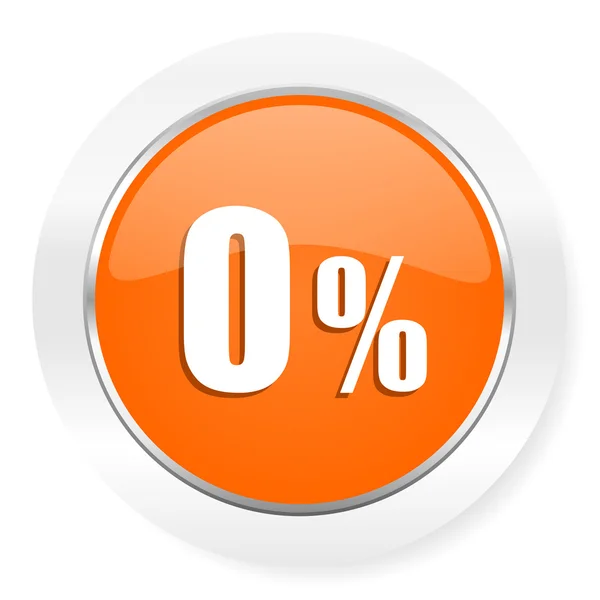 0% orange computer icon — стоковое фото