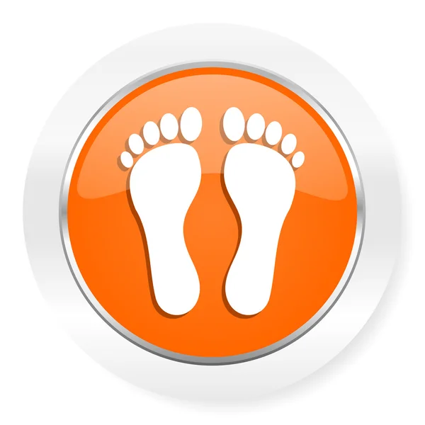 Icona del computer arancione piede — Foto Stock