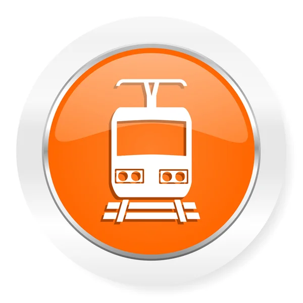火车橙色计算机图标 — 图库照片