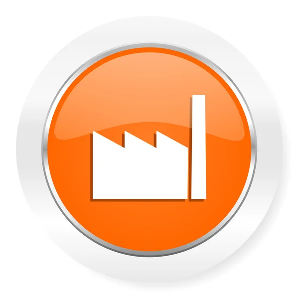 Factory orange computer icon — Stock Photo, Image