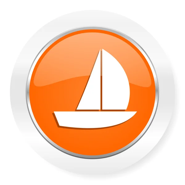 游艇橙色计算机图标 — 图库照片