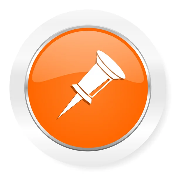 Pin orange computer icon — Stock Photo, Image