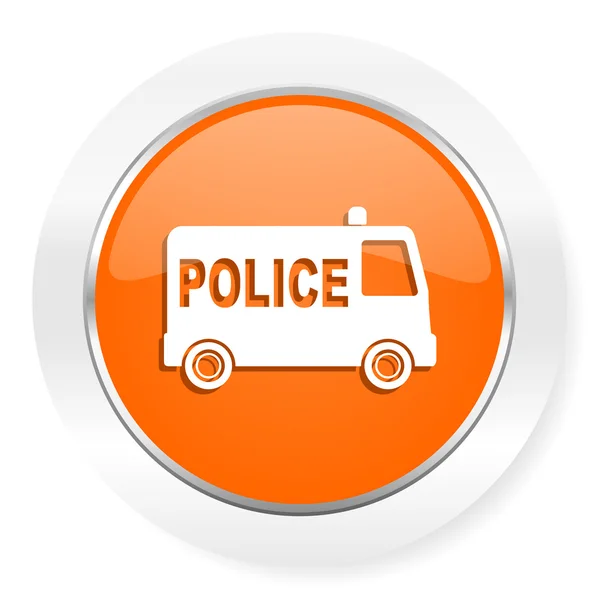 Ícone de computador laranja polícia — Fotografia de Stock