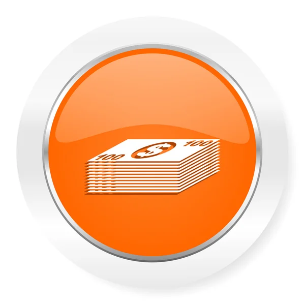 Soldi icona arancione del computer — Foto Stock