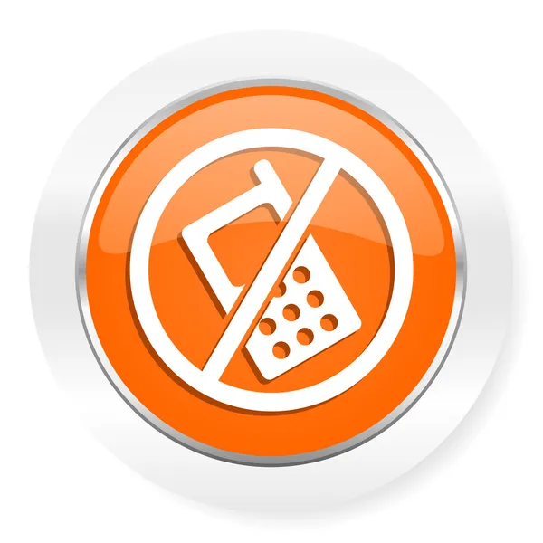 Žádná ikona oranžová počítač telefon — Stock fotografie