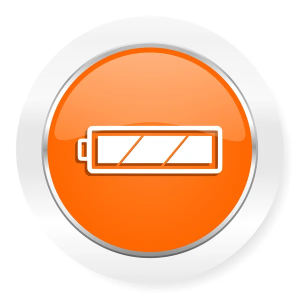 Orange dator batteriikonen — Stockfoto