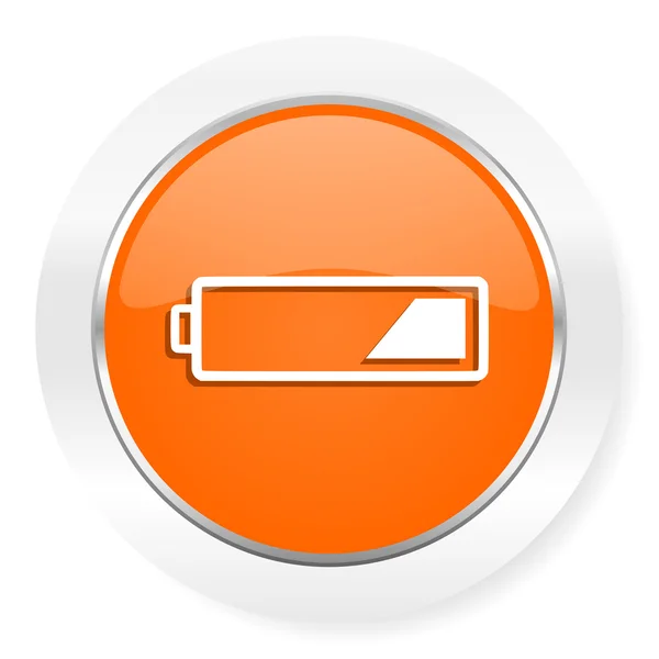 Battery orange computer icon — Stock Photo, Image