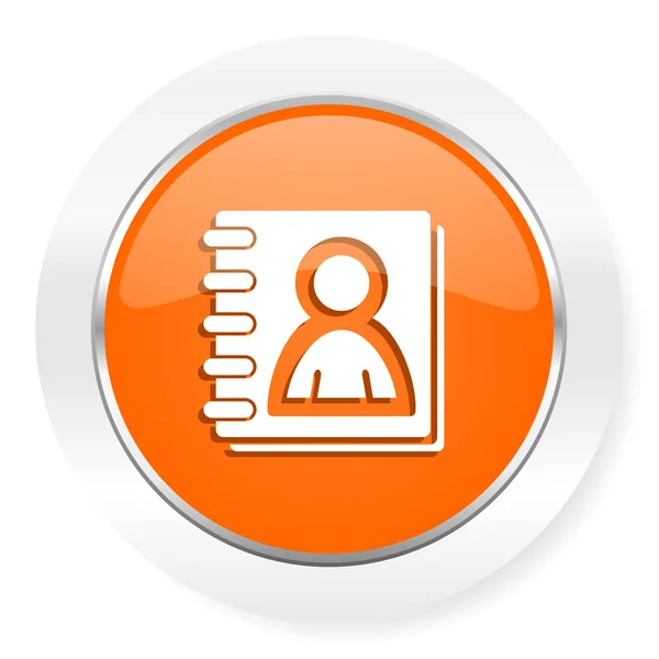 Address book orange computer icon — Stock Photo, Image