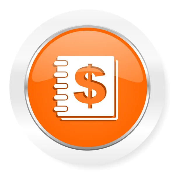 Soldi icona arancione del computer — Foto Stock