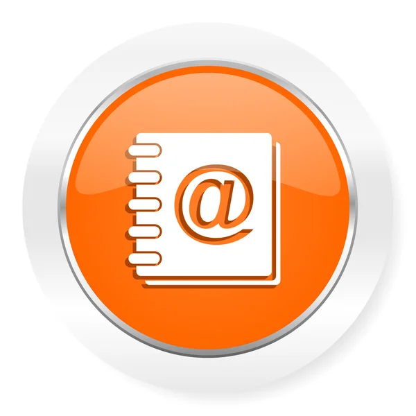 通讯簿橙色计算机图标 — 图库照片