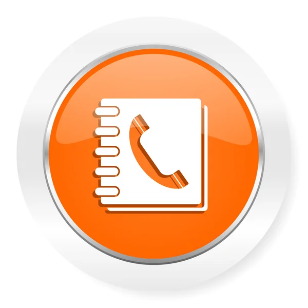 电话簿橙色计算机图标 — 图库照片