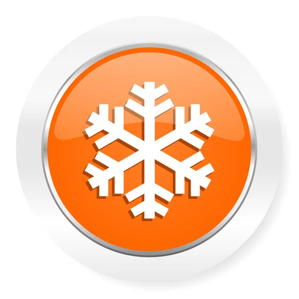 Icona del computer arancione neve — Foto Stock