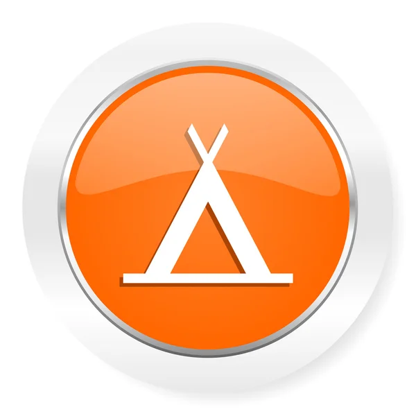 Táborové oranžové počítač ikona — Stock fotografie