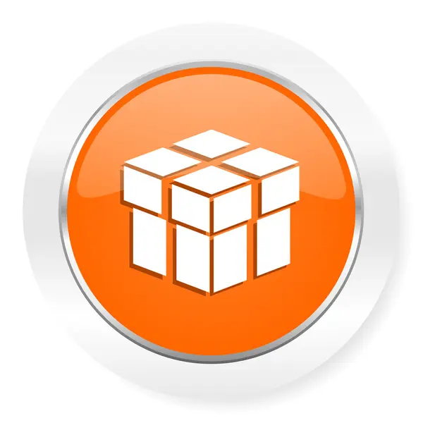 Ícone de computador laranja caixa — Fotografia de Stock