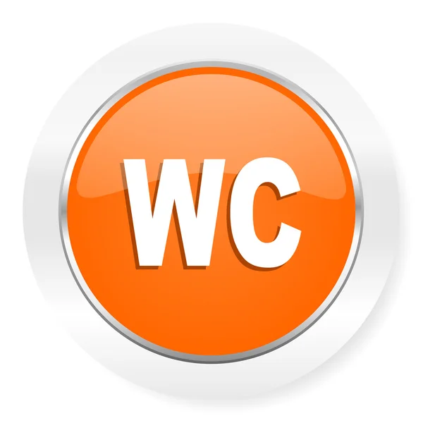 Ikona komputera pomarańczowy WC — Zdjęcie stockowe