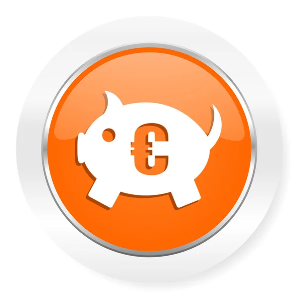 Piggy bank oranje computerpictogram — Stockfoto