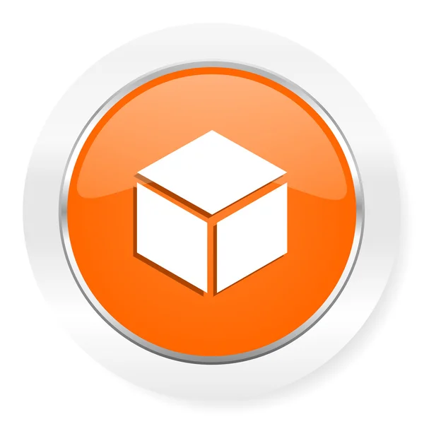 Ícone de computador laranja caixa — Fotografia de Stock