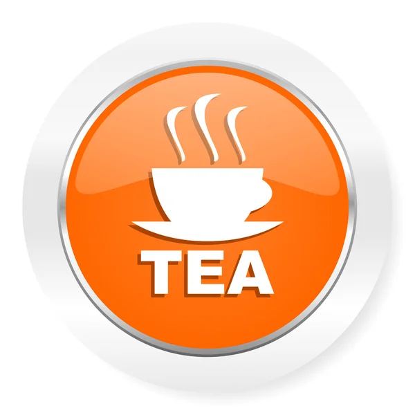 Icona del computer arancione tè — Foto Stock
