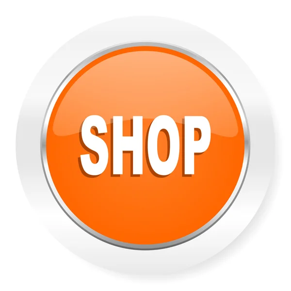 Shop orange computer icon — Stock Photo, Image