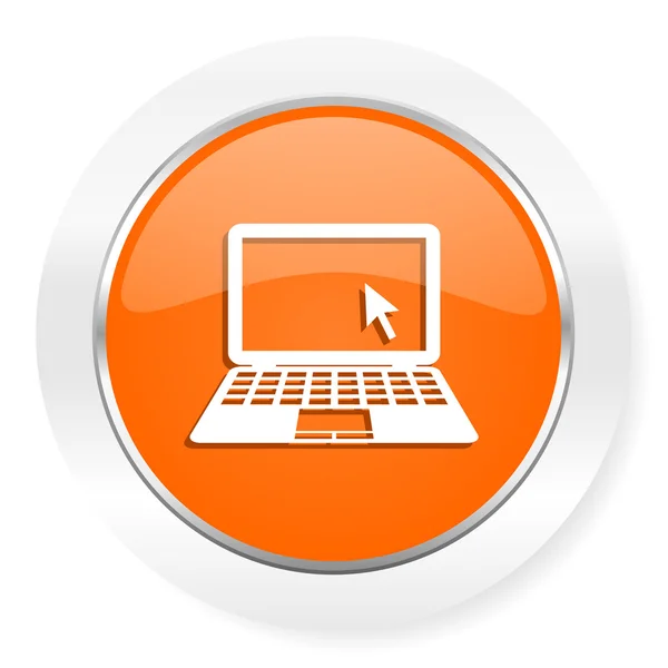Computer orange computer icon — Stock Photo, Image