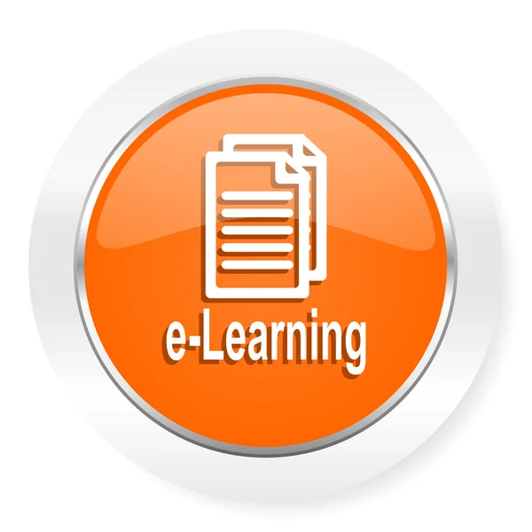 Ikonu oranžové počítač učení — Stock fotografie