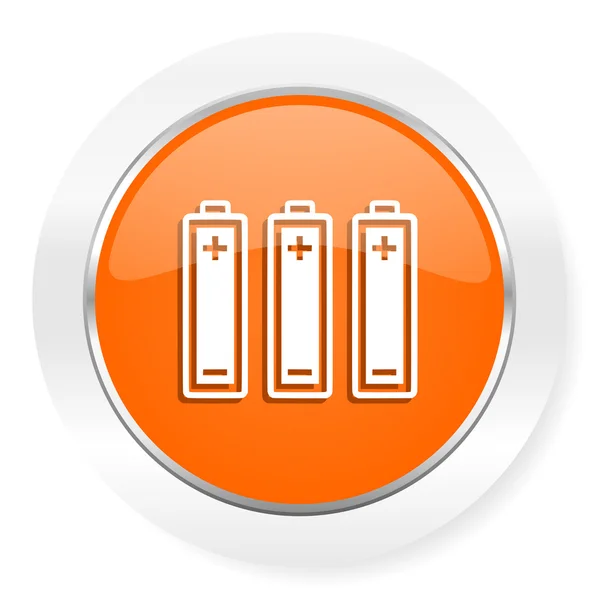 Battery orange computer icon — Stock Photo, Image