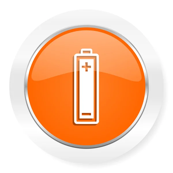 Batterie orange Computer-Ikone — Stockfoto