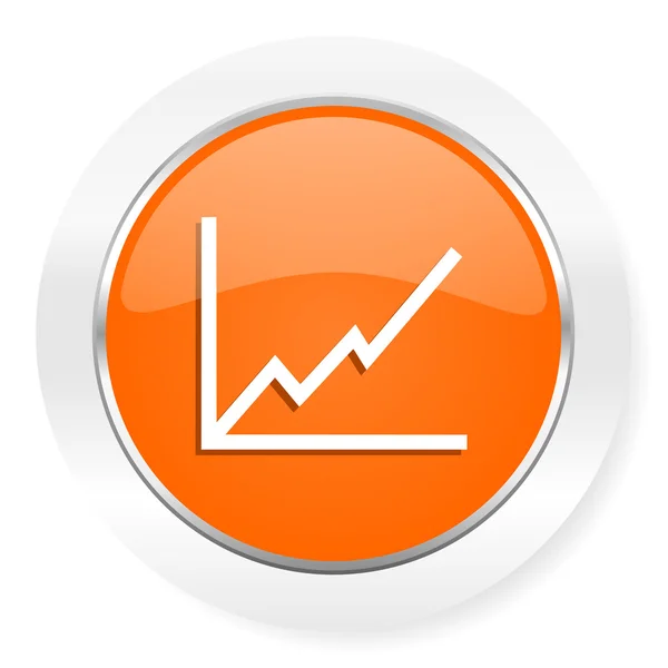 Chart orange computer icon — Stock Photo, Image