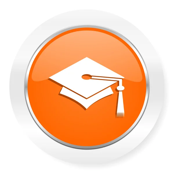 Ícone de computador laranja educação — Fotografia de Stock