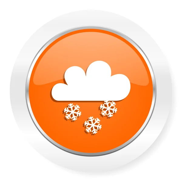 Значок снежного оранжевого компьютера — стоковое фото