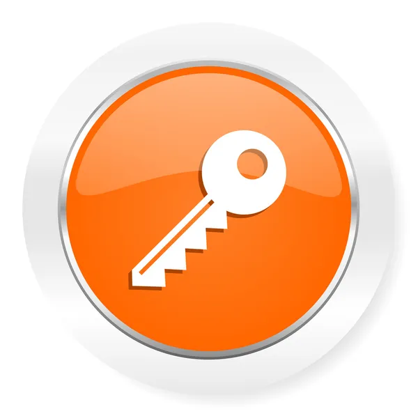 Ikon komputer oranye kunci — Stok Foto