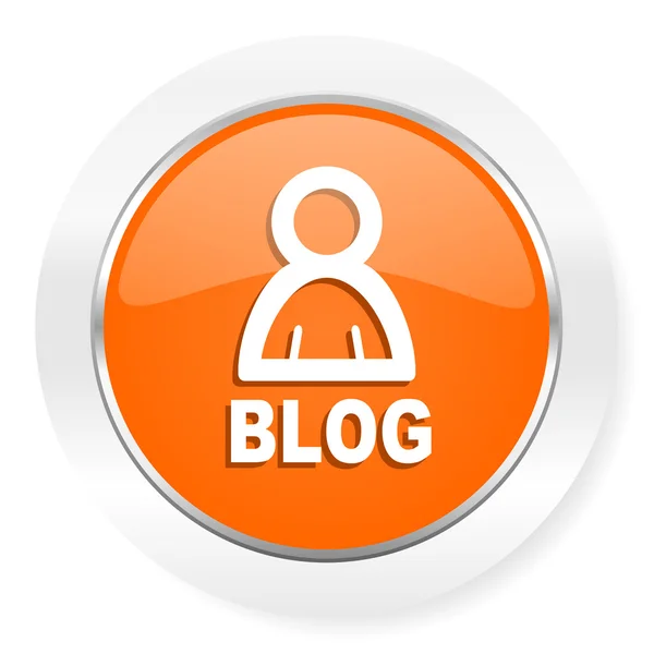 Blog orange computer icon — Stockfoto