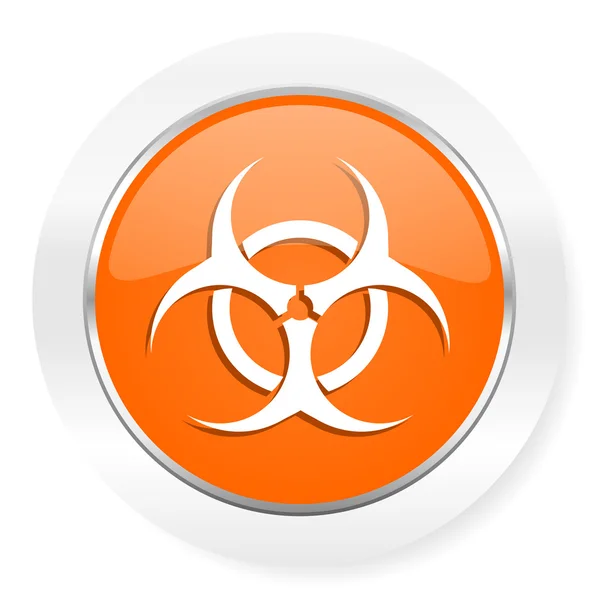 Icona del computer arancione biohazard — Foto Stock
