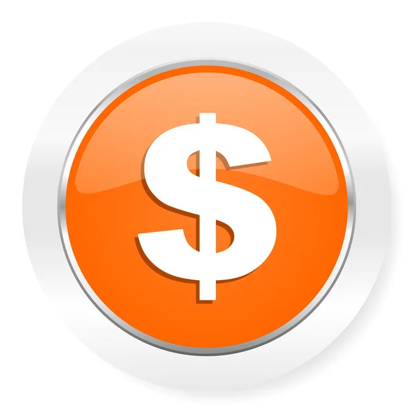 Oranje computerpictogram dollar — Stockfoto